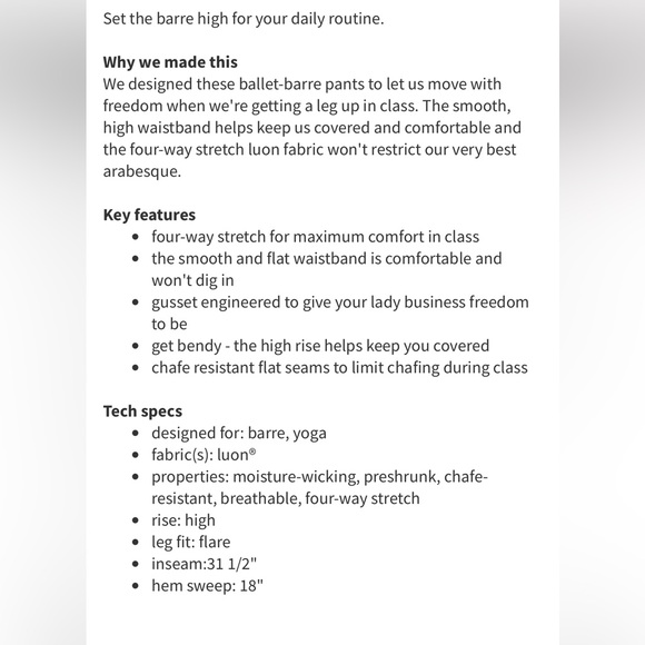 Lululemon Barre Pulse Pant Sz 4 Black/Gray - Picture 7 of 10